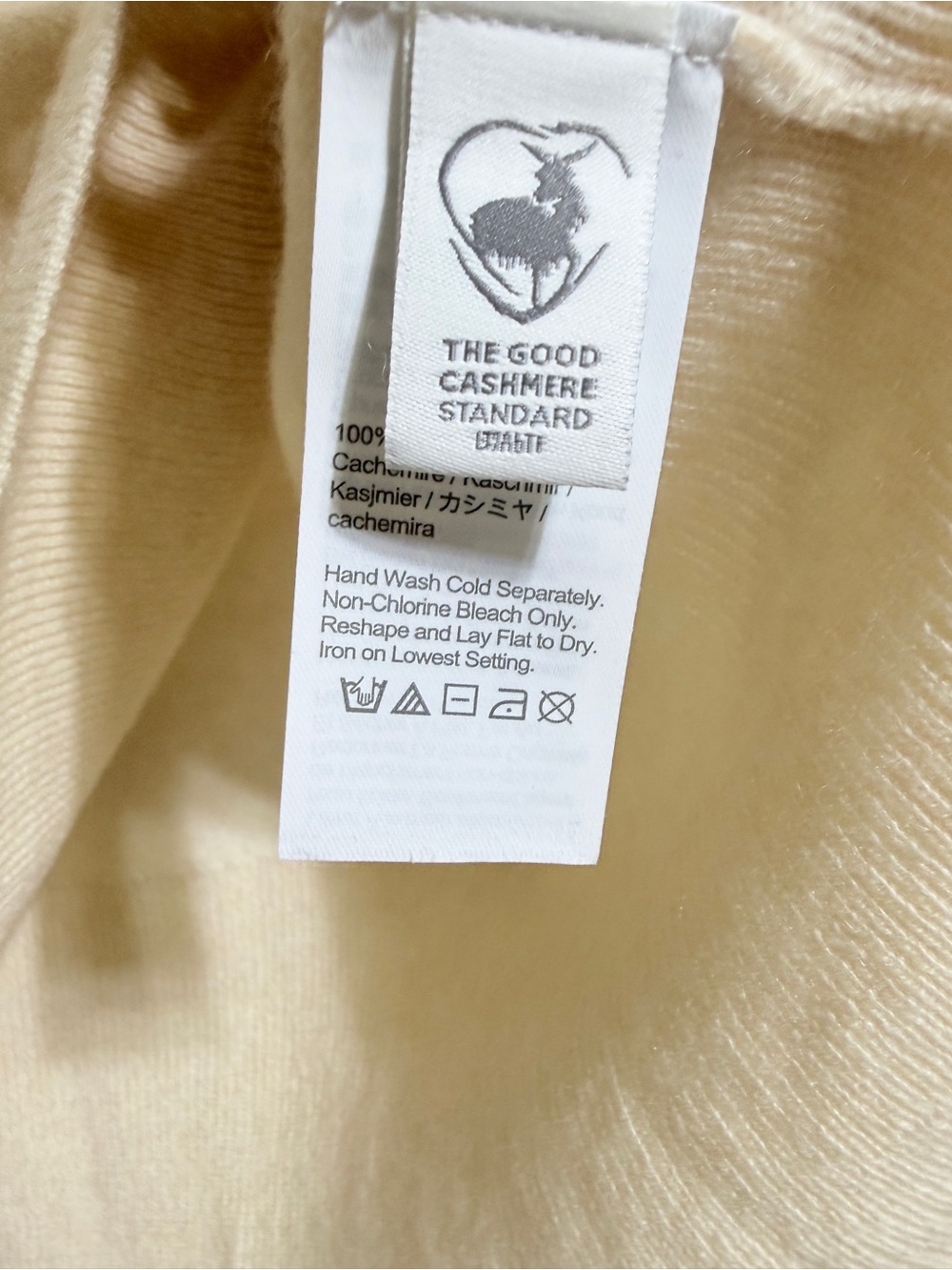 J.Crew 100% Cashmere classic-fit crewneck cream off-white sweater size large - Picture 6 of 7